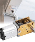 Beefy Torque 35RPM 6V DC Gear Motor With Worm Geared Reduction 1218GEN20 for Robotics Projects, metal body, visible gears