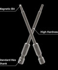 Top Shelf T10 Security Torx Screwdriver Bits Set 10 Piece Magnetic S2 Steel Driver Bits with hex shank and magnetic tips.