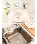 Peirushg Bathtub Easy-Install Stopper Quick 1-3/8in. in a sink and bowl, showing functionality for indoor and outdoor drains.
