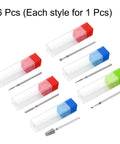 Six Piece Diamond Grinding Bit Set For Rotary Tools with different sizes 1.6mm to 6mm and colorful cases.