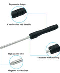 Nickel Plated Carbon Steel Tip Screws Set with 2mm driver featuring ergonomic handle for belt buckles, wallets, handbags, and purse repairs