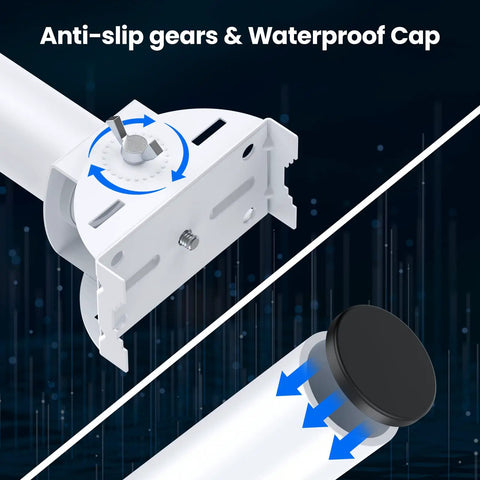 Top Shelf Universal Wireless Bridge Mount Bracket For Outdoor Wifi Extenders And Cpe Antennas features anti-slip gears and waterproof cap.