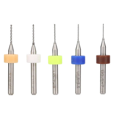 Assorted Pro Grade Carbide Micro Drill Bits Set 50Pcs 0.5-0.9mm Spiral Flute Engraving Tools for PCB and Circuit Board