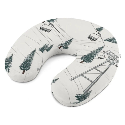 U Shaped Travel Neck Pillow For Long Flights And Road Trips, Ergonomic Cervical Support Cushioned Head And Neck Rest With Fir Tree Design