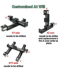 Dead Nut Precise T Type Mini Sliding Table Linear Rail Actuator With Nema11 Motor Kit for CNC Z Axis, showing XY, XZ, XYY axis configurations.