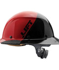 Fiber Reinforced Resin Full Brim Hard Hat With 6 Point Suspension, Red and Black Gloss Finish, Side View