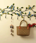 Wall Mounted Coat Rack With Seven Sturdy Hooks Entryway Organizer For Jackets Keys And Bags Zero Hassle Install And Sleek Finish, decorative design with butterflies.
