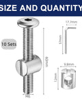 Flat Head Socket Head Cap Screws M6 X 60mm With Barrel Nuts And Allen Wrench Set For Furniture Assembly Durable Carbon Steel