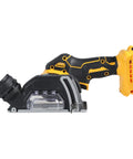 Industrial Workhorse Cordless Angle Grinder With 20000 Rpm Motor Quick Disc Swap And Ergonomic Grip, side view.