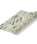 Smooth Vibes Peel And Stick Wallpaper Roll With Self Adhesive Contact Paper For Modern Home Decor, showing beige green floral design.