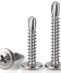 Beefy Heavy Duty Self Drilling Screws For Metal Gauge 8 One And A Quarter Inch 410 Stainless Steel Self Tapping Sheet Metal Screws With Modified Truss Head 140 Pack For Metal To Metal And Metal To Wood No Pilot Hole Needed