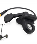 Thumb Throttle Accelerator For Electric Scooters, Right Hand Replacement Fit 22mm Handlebars, Waterproof IP Rated, shown with scooter.