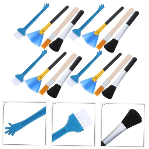 Twenty Piece Keyboard Cleaning Brush Set For Gaming Setup Electronics Soft Bristle Dust Removal Tool Sturdy Wood Handle Deep Clean Keycap Detailing Best For Home Office Tasks, 20 brushes on white