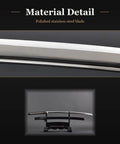 Unsharpened Stainless Steel Iaido Training Sword With Twenty Eight And A Half Inch Blade And Bo Hi Safe Practice Katana Iaito displayed