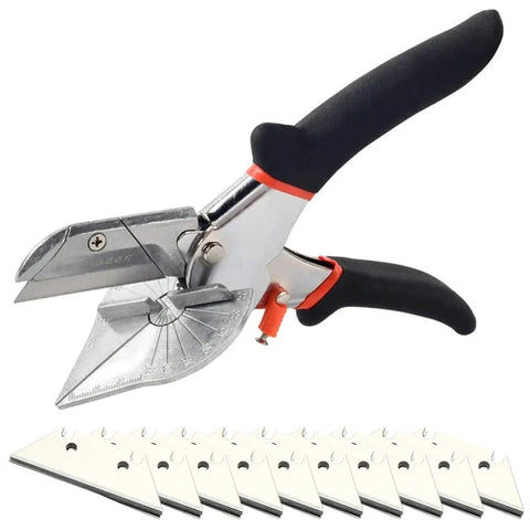 Versatile Miter Shear Cutter With Ten Blades Pro Grade Adjustable 45 To 135 Degree Angles Durable Steel Tool with blades