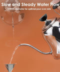 Gooseneck Pour Over Kettle With Flow Control For Stovetop Brew, Stainless Steel Teapot For Home And Kitchen, 28oz Small Water Kettle, smooth water flow pouring into funnel.