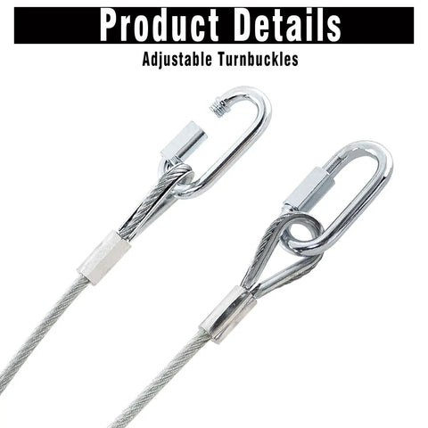 Conversion Cable Kit For Toy Hauler Patio Doors And RV Patio Accessories 109 Inch Length Durable Outdoor Grade Brackets With Weatherproof Coating And No Fuss Quick Easy Install