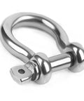 Close-up of 316 Stainless Steel D Ring Shackles Marine Grade Heavy Duty Clevis Anchor Shackle Kit With Screw Pin against white