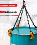 Heavy Duty Chain Drum Lifter With Rock Solid Grab Hooks For Forklifts And Self Locking 2 Ton Sling For 55 Gal Metal Or Plastic Barrels, 7mm thick chain.