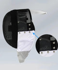 Side view of Foil Fencing Mask With Removable Lining For Easy Cleaning And Sweat Odor Removal Lightweight Stainless Mesh Helmet