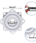 Smooth As Butter 3 Pack 2 Inch Lazy Susan Turntable Heavy Duty Silver Zinc Alloy Rotating Tray dimensions and details.