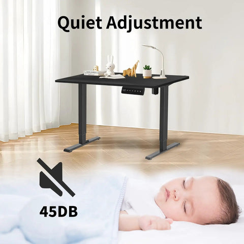 Quiet Electric Standing Desk Frame With Memory Height Controller for Home and Office, silent operation at 45DB