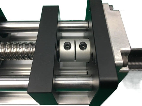 150mm Travel Linear Motion Slide Table With 1610 Ball Screw Precision Rail Guide Stage For CNC Machining Robotics And DIY 3D Printer Builds Two Tenths Millimeter Accuracy Nema 23 Compatible close-up of ball screw and rail guide