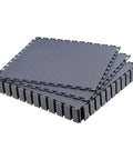 Interlocking Garage Floor Tiles 16 Pack, Diamond Plate Texture Non Slip PVC Floor Mats, 20.2x20.2x0.2 Inches, Graphite Gray, Quiet, Durable, DIY Friendly, Easy Install for Garages, Workshops, and Warehouses stacked tiles
