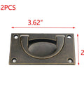 Bronze Zinc Alloy Flush Door Pull Handles For Cabinets, Drawers, Wardrobes And Sliding Doors, Pack of 2, dimensions shown
