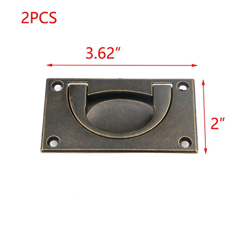 Bronze Zinc Alloy Flush Door Pull Handles For Cabinets, Drawers, Wardrobes And Sliding Doors, Pack of 2, dimensions shown