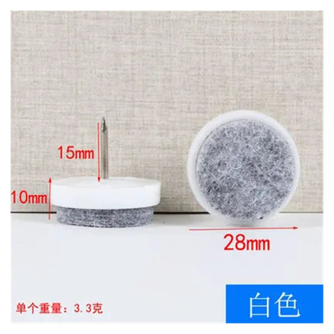 Heavy Duty Chair Leg Floor Protectors With Dual Layer Felt And Foam Glides 30 Pack, 28mm size, white design for floor protection.