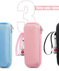 Travel Ready Medical Carrying Case For Allergy On The Go Kit Fits Two Auto Injectors And Inhaler Keeps Meds Cool With Ice Pack Includes Antihistamines And Essentials NFC Programmable Medical Warning Tags Pink, shown in pink, blue, and black
