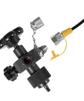 Hydraulic Nitrogen Accumulator Pressure Test Kit With 3 Gauges And 7 Adapters; black valve, metal connectors, yellow cap