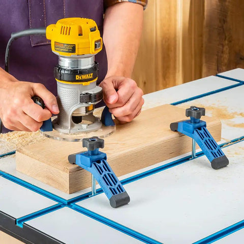 Bit Saver Hold Down Clamps For CNC Routers, Five And A Half Inch Long By One And A Quarter Inch Wide, Two Pack on wood