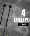 Two UFL IPEX FPV Lollipop Antenna 4 RHCP 5.8GHz 2.6dBi 165mm long, black, with cables, on a grey background.