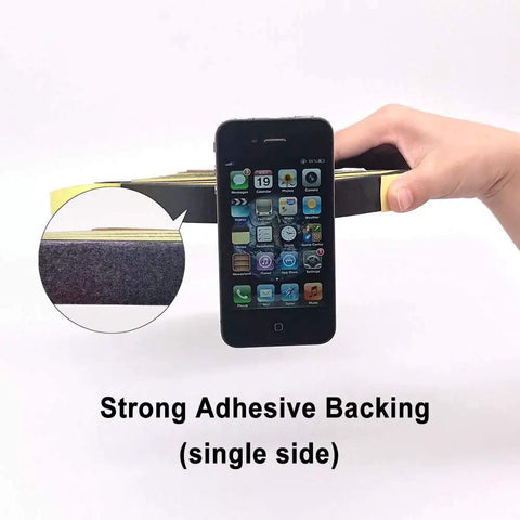 Seal The Deal With 2 Inch Insulation Foam Tape 3/8 Thick Adhesive Weather Stripping shown with strong adhesive backing, ideal for sealing gaps.