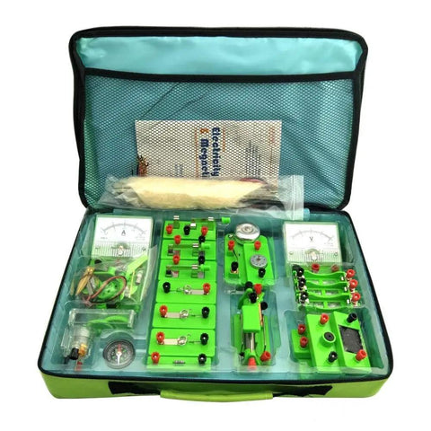 Hands On Basic Electricity And Magnetism Lab Kit For High School Students Real World Electronics Discovery Circuits And Electromagnetism Experiments Now with green components in storage bag