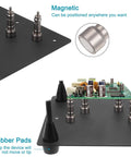 Soldering Helper With Four Magnetic Arms, 3X Magnifier Lamp And LED Light showing magnetic clamp base for PCB stability