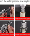 Heavy Duty Pipe Thread Cutting Tool Kit For PVC With Internal External Tap And Die Set Compatible With Electric Drill DN15 12 Inch And DN20 34 Inch Sizes Great For Home Repair Projects Dual Function Design Ensures Fast Precise Threading Effortlessly showing inner and outer thread operations.