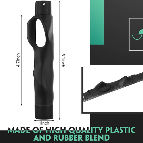Three Pack Golf Grip Trainer Set For Right Handed Golfers with dimensions 6.1x1 inches shown in black plastic and rubber blend