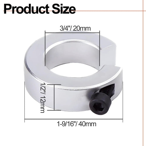 4 Pcs SBR20 Linear Rail Shaft Stop Collars Aluminum Alloy Shaft Lock Down Rings With Set Screw Bore 20mm OD 40mm Thickness 12mm