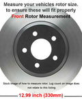 Front rotor measurement for Brake Kit With Drilled Rotors And Ceramic Pads For Chevy GMC Silverado 1500 Tahoe Yukon XL Suburban Escalade ESV