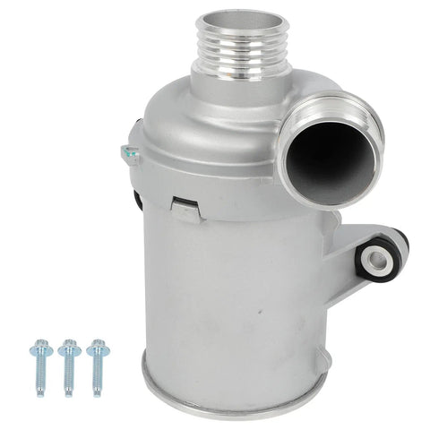 High Performance Electric Coolant Water Pump For Bmw X3 X5 And Volvo Xc90 Models 2.0L Turbo L4 Engines showing metallic finish and inlet.