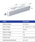 Rugged Ac Dc Led Driver Power Supply 24 Volt 4 2 Amp 100 Watt Ip67 Waterproof Fanless Unit dimensions 7.48x2.04x1.45 inches