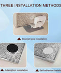 Image showing three installation methods for 2cm Thick Aluminum Heat Shield Mat With Flame Retardant Insulation For Ovens And Stoves, 50x100cm.