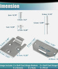 Dimensions of Golf Cart Seat Bottom Hinge Plate Replacement With Beefed Up Metal Construction, showing screws and plates.