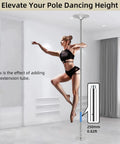 Heavy Duty Pole Dance Extension Pole 9.8 Inch 250mm For 45mm Poles, Easy Install, dancer using rust resistant chrome pole
