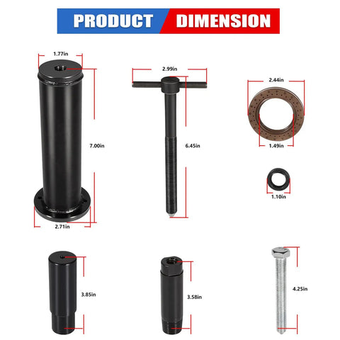 Pro Grade Dual Clutch Transmission Seal Installer And Remover Tool Kit For Ford DCT DPS6 Focus Festiva DIY Auto Repair dimensions