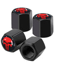 Skull Tire Valve Cap Set Ride Ready 4 Pack Airtight Dust Proof Universal Air Valve Caps For Cars Trucks Bicycles Red Zinc Alloy Durable Valve Covers For Men And Women