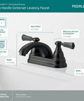 Elmhurst Two-Handle Bath Faucet Centerset In Oil Rubbed Bronze, 4-Inch Fits 3-Hole Installations, Push Pop-Up Drain Included